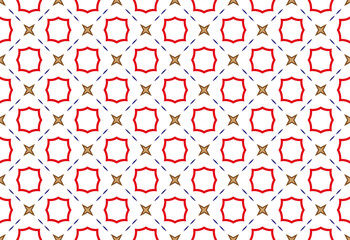 Abstract shapes ornamental geometric motif basic pattern continuous background. Traditional stylish geo texture. 