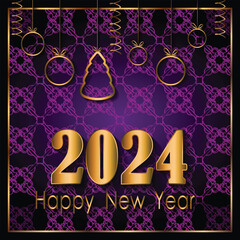 2024 Happy New Year background for your seasonal invitations, festive posters, greetings cards.