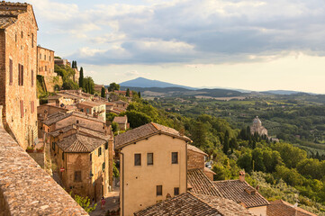 Italian countryside and a town