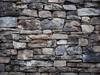Fototapeta premium Stone wall texture background, grey stone siding with different sized stones. Stones Perfectly Placed. Gray stone wall background.