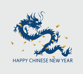 DRAGON HAPPY CHINESE NEW YEAR vector illustration
