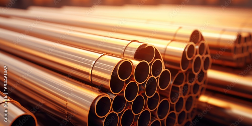 Poster a stack of pipes placed on top of each other. can be used to represent construction, infrastructure,