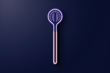 A tennis racquet on a dark blue background. Suitable for sports and fitness-related designs - obrazy, fototapety, plakaty