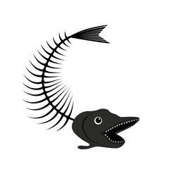 Fish bone vector icon skeleton