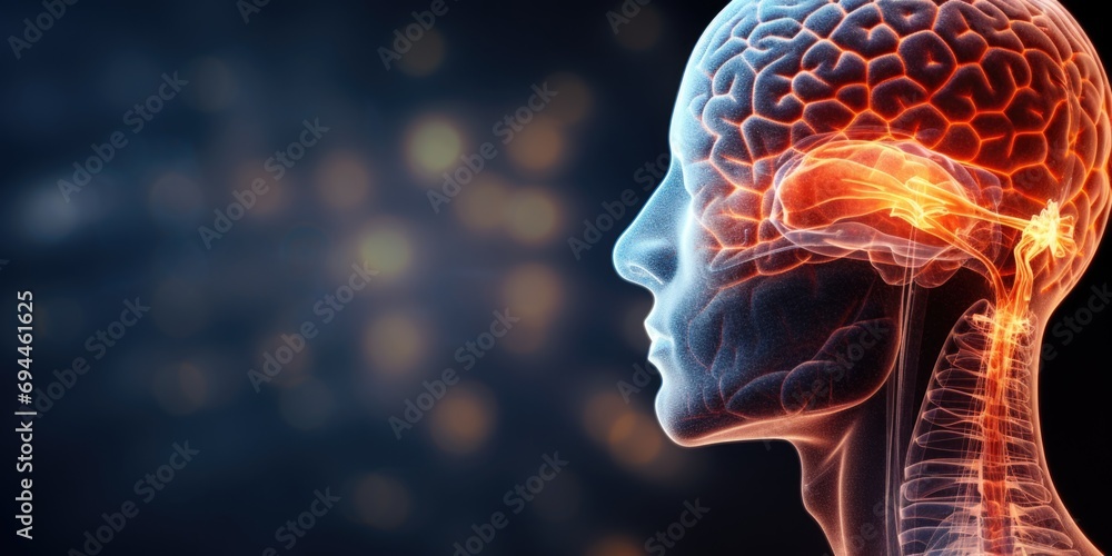 Poster a close-up shot of a person's head and neck. this image can be used in various contexts