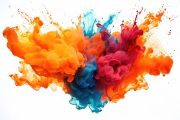 A close up view of colored ink swirling in water. Can be used for artistic or abstract designs - obrazy, fototapety, plakaty