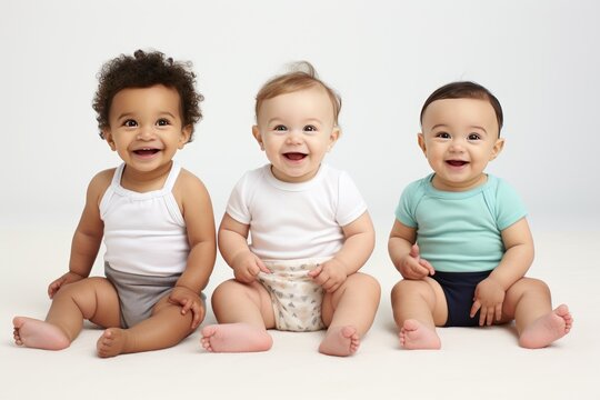 Three babies studio shot
