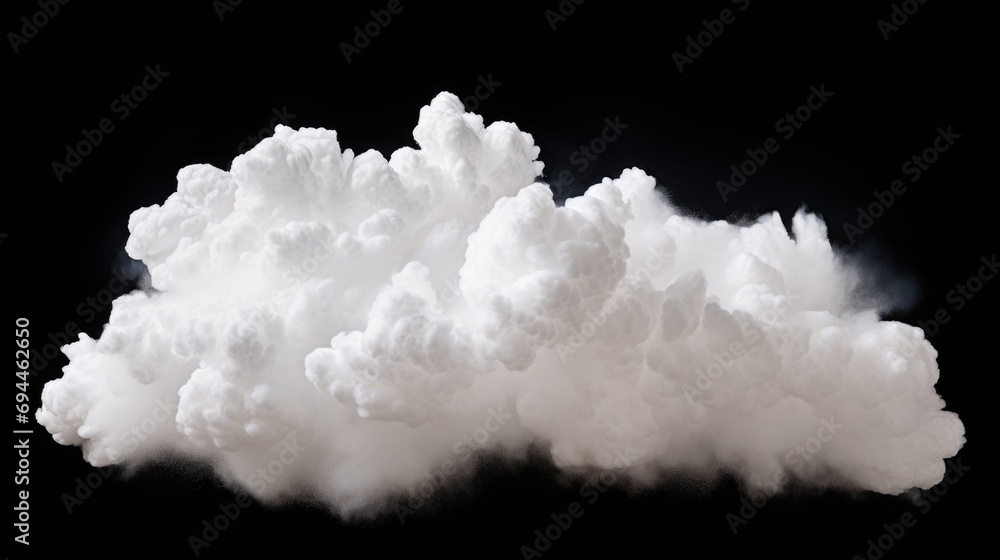 Poster a cloud of white smoke on a black background. this image can be used to create a mysterious or drama