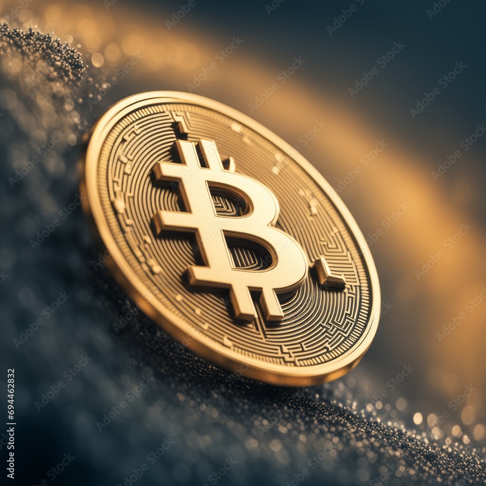 Poster Digital Bitcoin Currency is a new form of currency that uses blockchain technology. It is digital and makes cash transactions fast and secure.