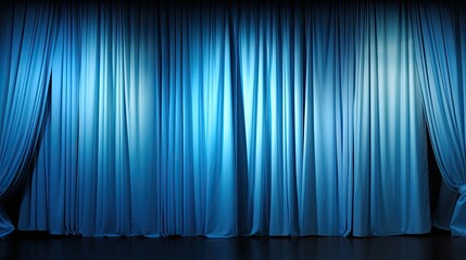 Blue stage curtain background