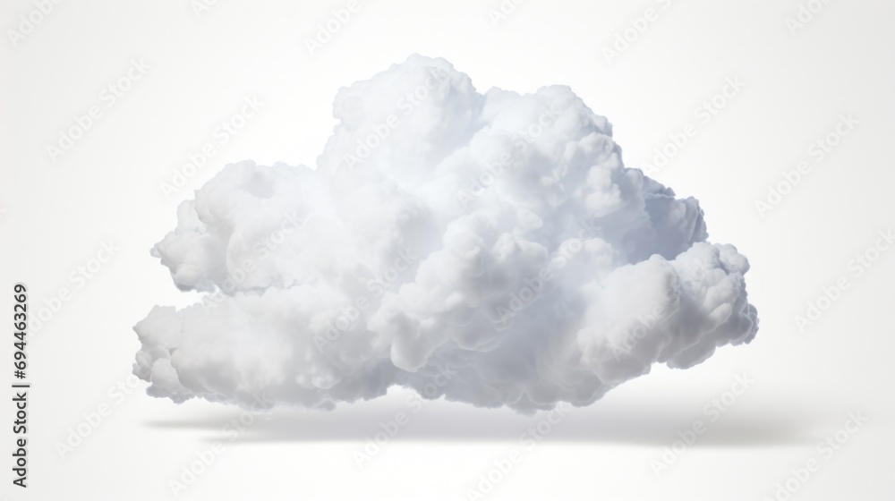 Poster a white cloud gently floating in the air. can be used as a symbol of peace and tranquility