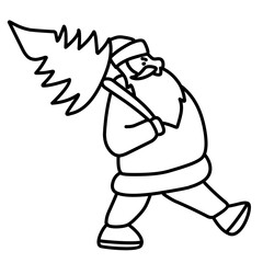 santa claus line icon