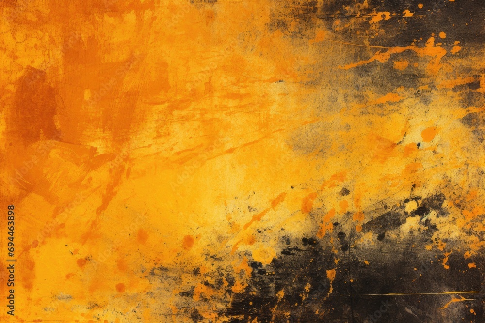 Poster a vibrant abstract painting featuring yellow and black colors. perfect for adding a modern touch to 