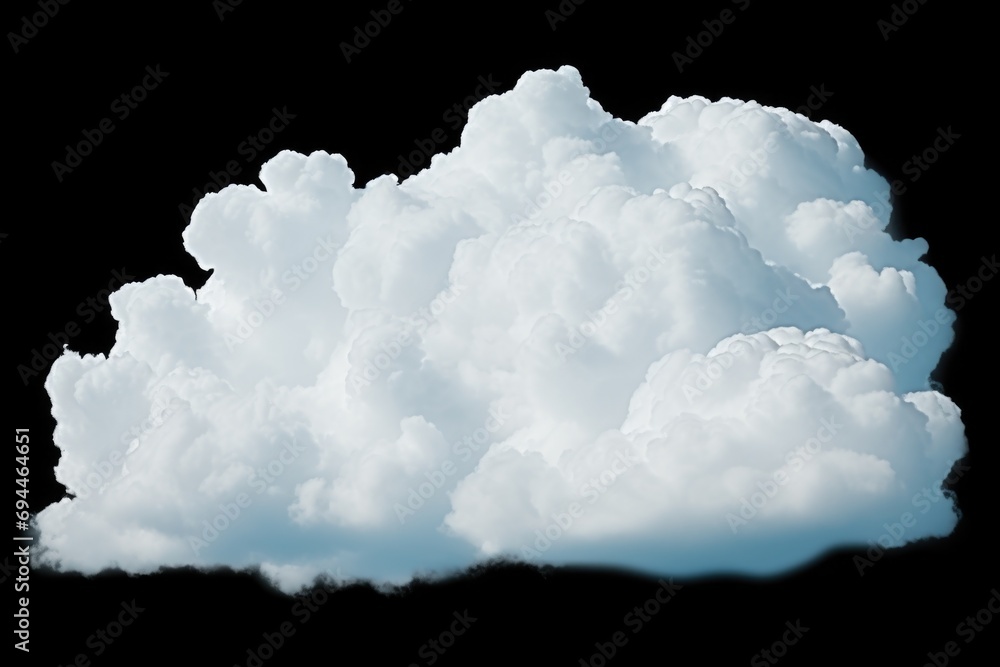 Aufkleber A large cloud floating in the sky against a black background. Suitable for various design projects