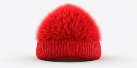 A red hat with a pom pom on it. Can be used for winter-themed designs or as a fun accessory