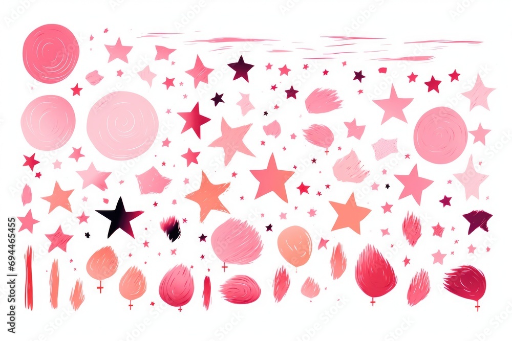 Aufkleber A collection of various colored stars and shapes. Perfect for adding a vibrant touch to any project