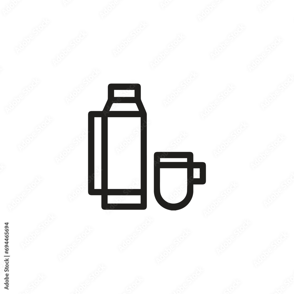 Poster thermos icon vector. linear style sign for mobile concept and web design. thermos symbol illustratio