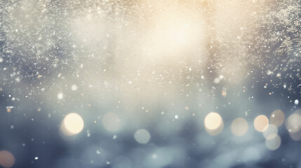 Fototapeta na wymiar falling snow and glitter, abstract winter bokeh background
