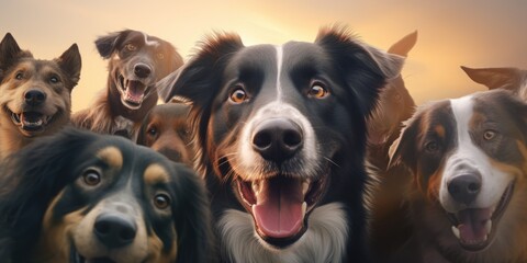 A group of dogs standing next to each other. Perfect for pet lovers or animal-related projects