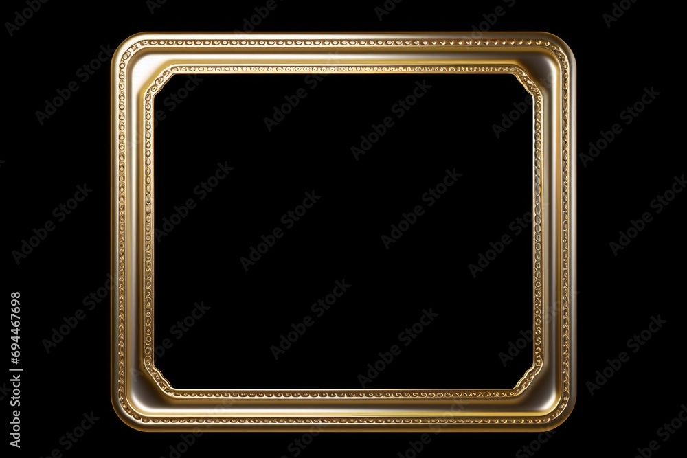Poster A gold frame on a black background. Perfect for adding a touch of elegance to any design