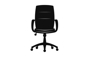 Office chair silhouette isolated on a white background, A Simple Chair black Vector design