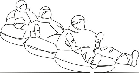 children ride on cheesecake tubes