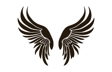 A Wings Silhouette black Vector isolated on a white background