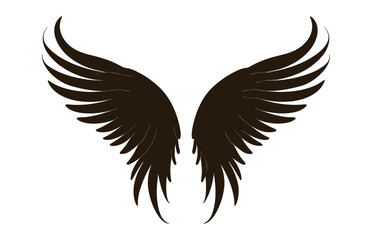 A Wings Silhouette black Vector isolated on a white background