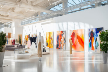 Retail Radiance: A Modern Showcase of High Fashion - obrazy, fototapety, plakaty