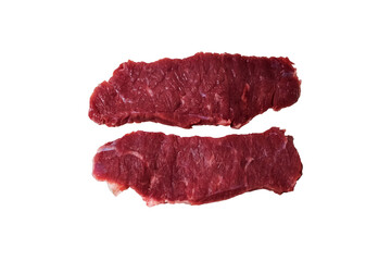 Two Raw Rump Steaks isolated on transparent background