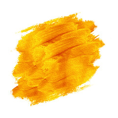 Golden hand drawn water color painted transparent png brush