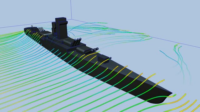 CFD simulation Computational fluid dynamics - Ship boat airflow simulation