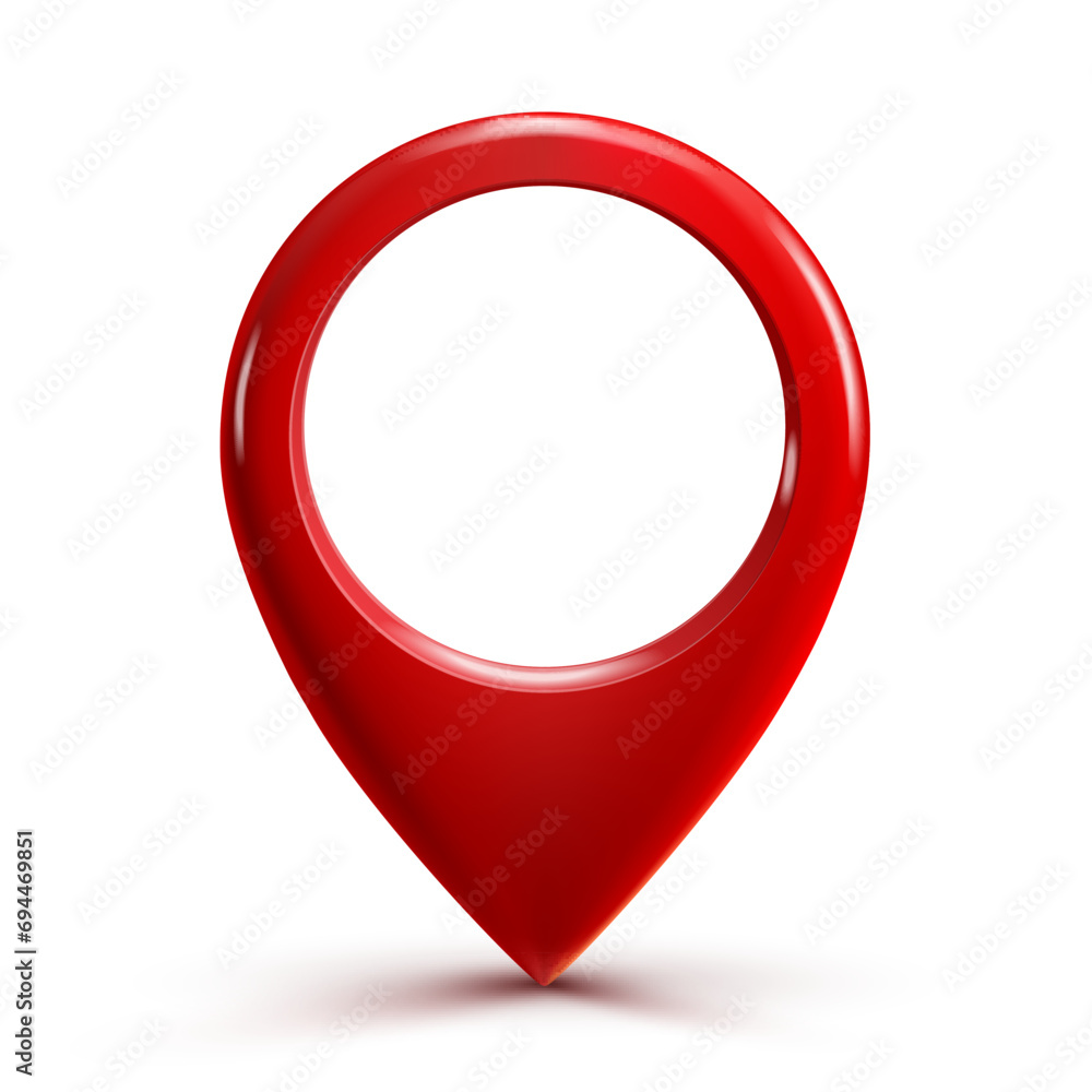 Poster Pin map marker pointer 3d, red GPS location flat symbol, domain marker location – stock vector