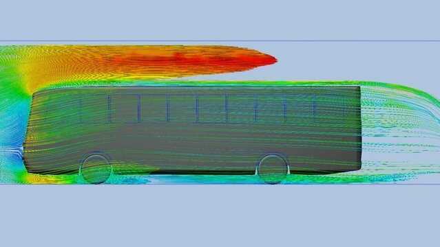 CFD simulation Computational fluid dynamics - Bus airflow simulation
