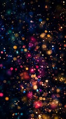 Obraz na płótnie Canvas Bright colorful glittering lights and swirling confetti bokeh background for your instastory