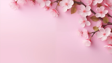 Fototapeta na wymiar Springtime composition with copy space, blossom flower