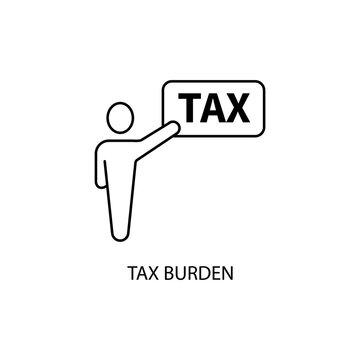 tax burden concept line icon. Simple element illustration. tax burden concept outline symbol design.