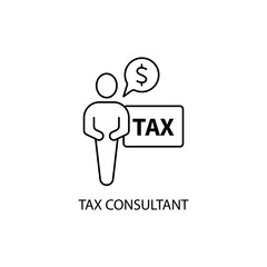 tax consultant concept line icon. Simple element illustration. tax consultant concept outline symbol design.