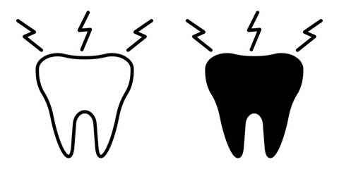ofvs507 OutlineFilledVectorSign ofvs - toothache vector icon . suffering sign . isolated transparent . black outline and filled version . AI 10 / EPS 10 / PNG . g11850 - obrazy, fototapety, plakaty
