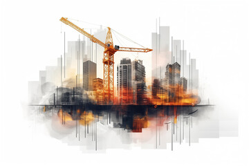 Illustration digital building construction engineering