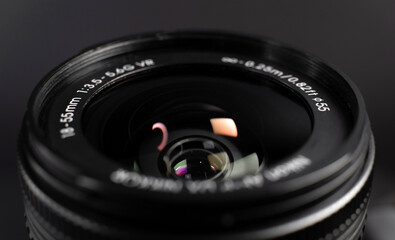 Close up of a digital slr camera zoom lens