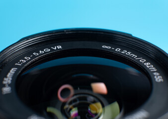 Close up of a digital slr camera zoom lens