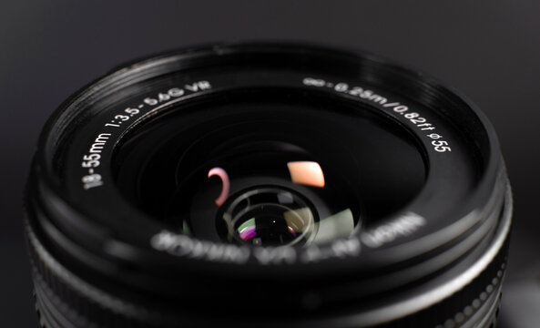Close up of a digital slr camera zoom lens
