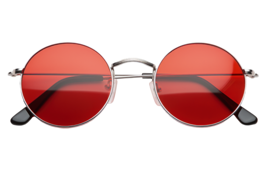 Stylish Red Sunglasses isolated on transparent background