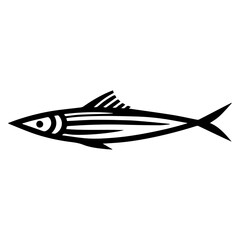 minimal Anchovy vector silhouette black color white background