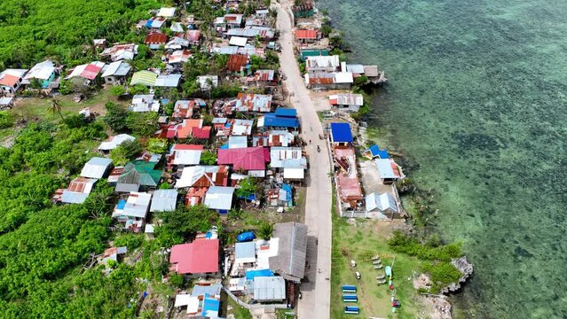 Aerial shot of the small Olango Island just off the coast of Cebu City Philippines.