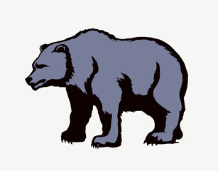 Vector drawing. Cute big bear