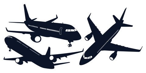 Airplane or Aircraft Silhouettes Vector art