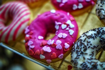 pink and blue donut
