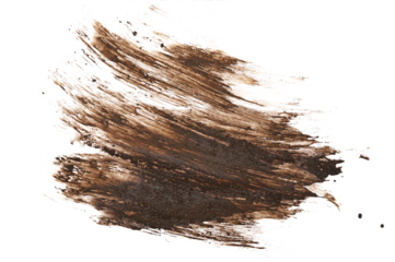 Wet mud, stains texture isolated on white background, top view and clipping path